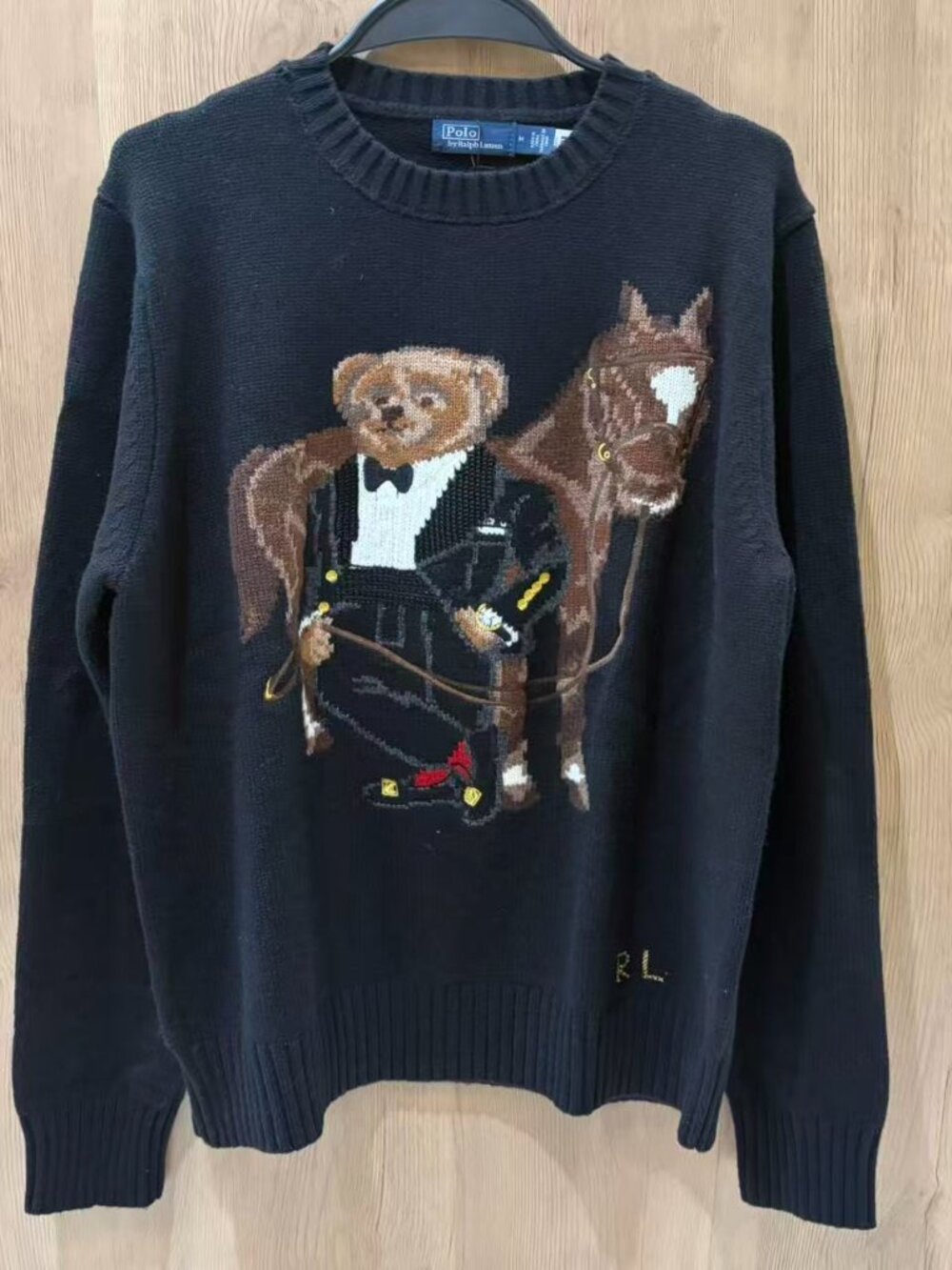 Polo Ralph Lauren Women Polo Bear Horse Crew Neck Knit Sweater